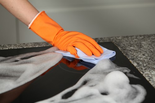 Team assessing a carpet cleaning complaint and service details
